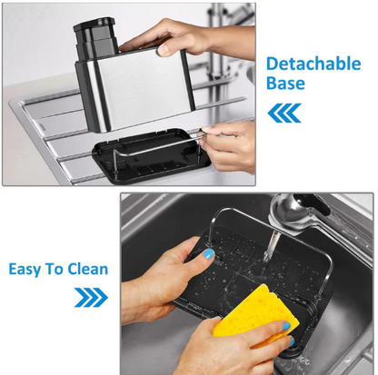 FreshTrio Kitchen Pure Stainless Steel 3-in-1 Sink Soap Dispenser