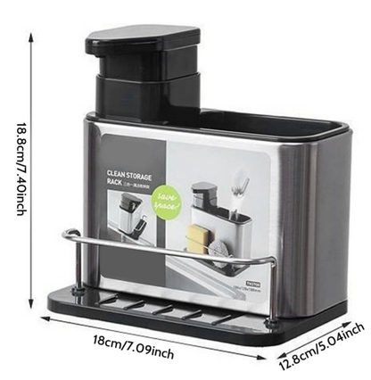 FreshTrio Kitchen Pure Stainless Steel 3-in-1 Sink Soap Dispenser